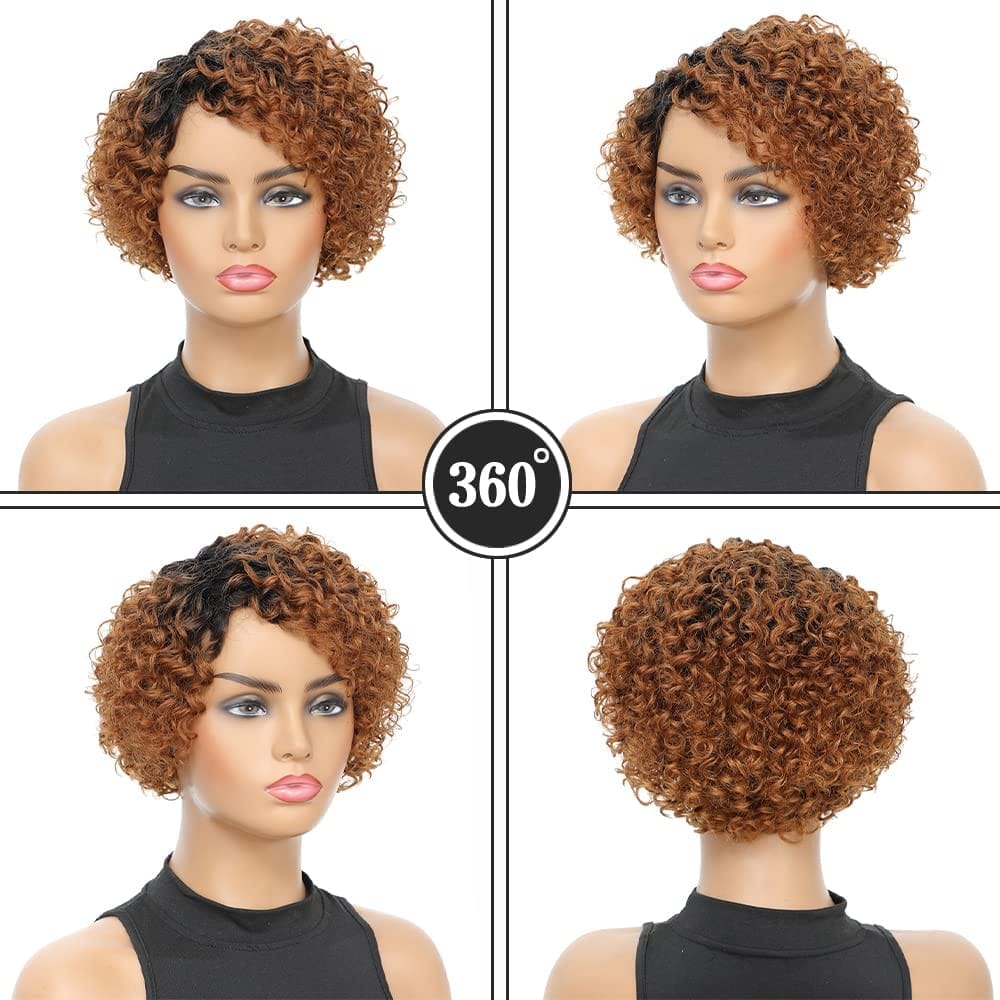 Short Kinky Curly Human Hair Wig BENNYS 