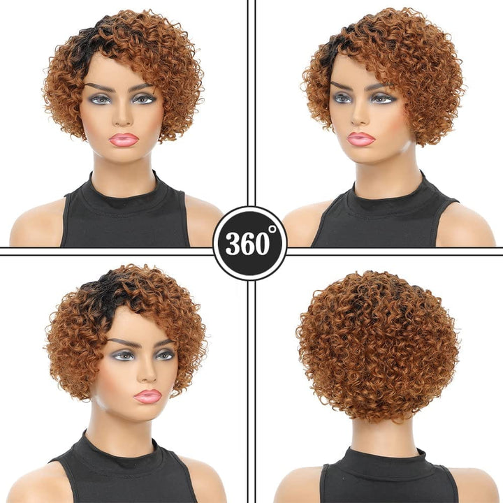 Short Kinky Curly Human Hair Wig BENNYS 