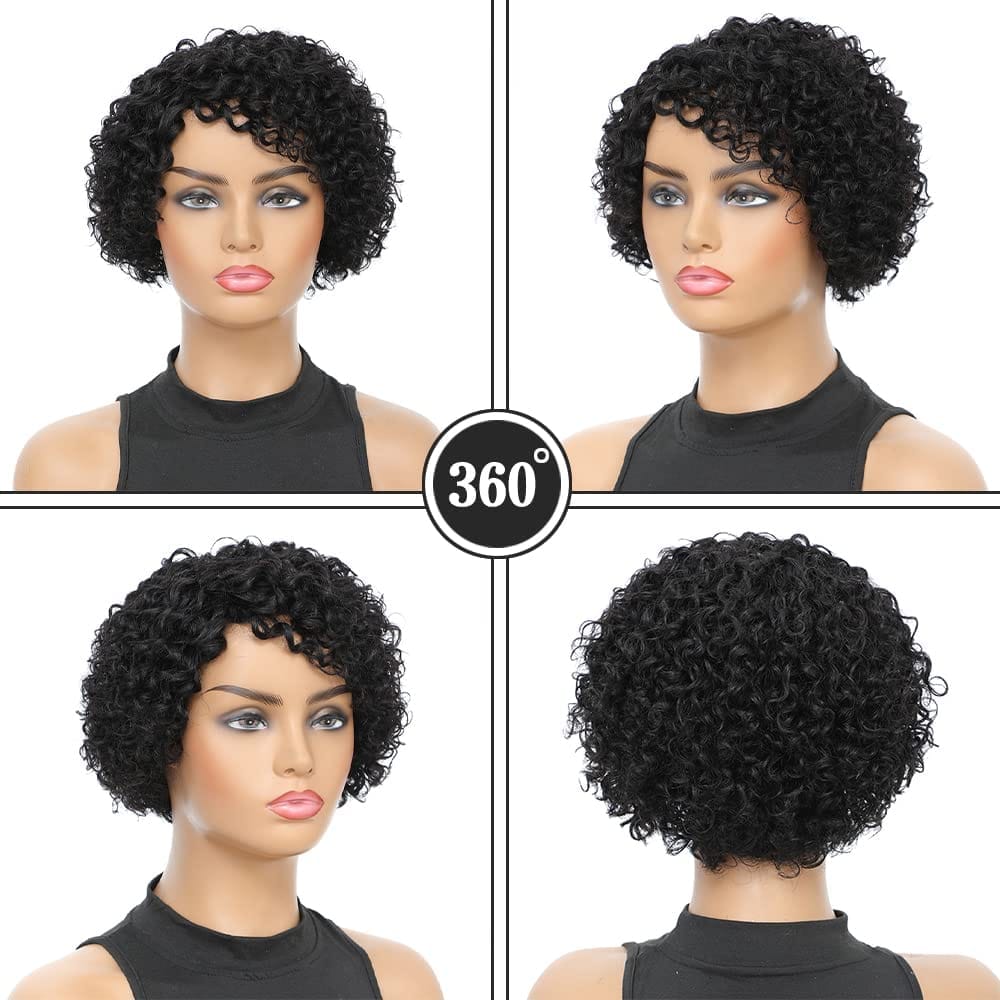 Short Kinky Curly Human Hair Wig BENNYS 