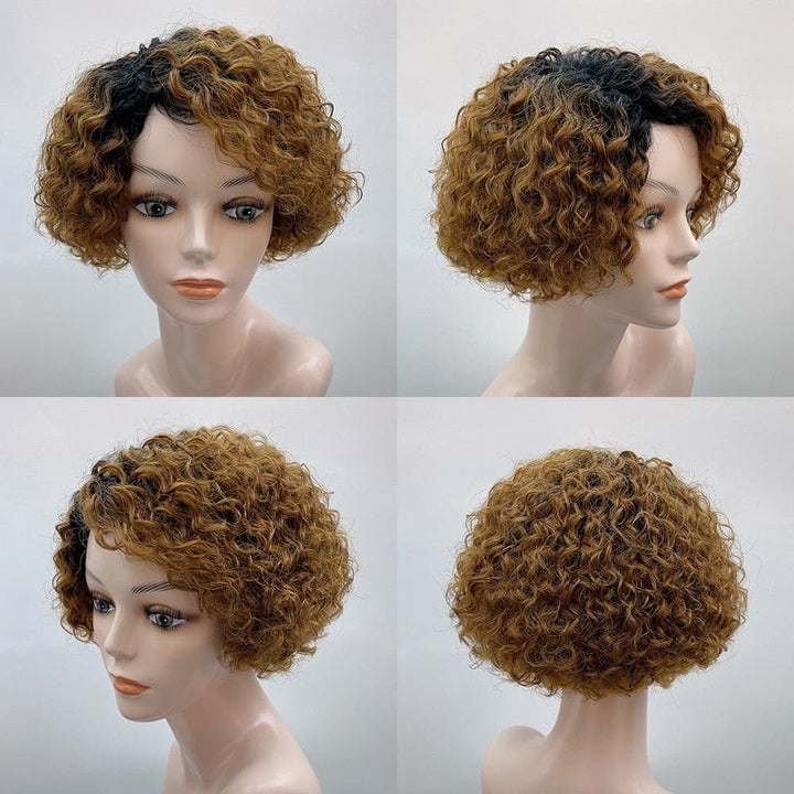 Short Kinky Curly Human Hair Wig BENNYS 