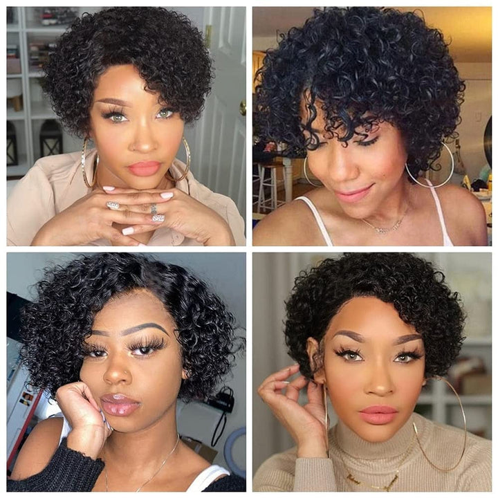 Short Kinky Curly Human Hair Wig BENNYS 