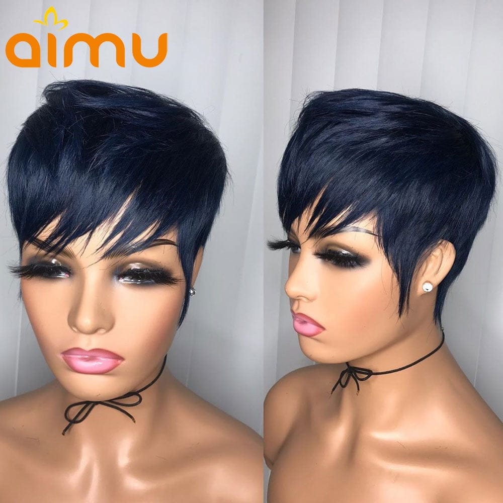 Short Pixie Cut Wig 13x4 Lace Front Human Hair Wigs with Bangs