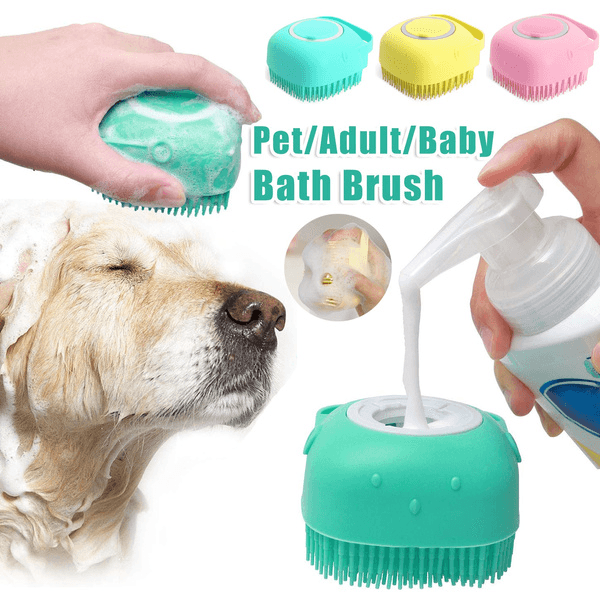 Silicone Dog Bath Massage Gloves Brush Pet  Comb BENNYS 
