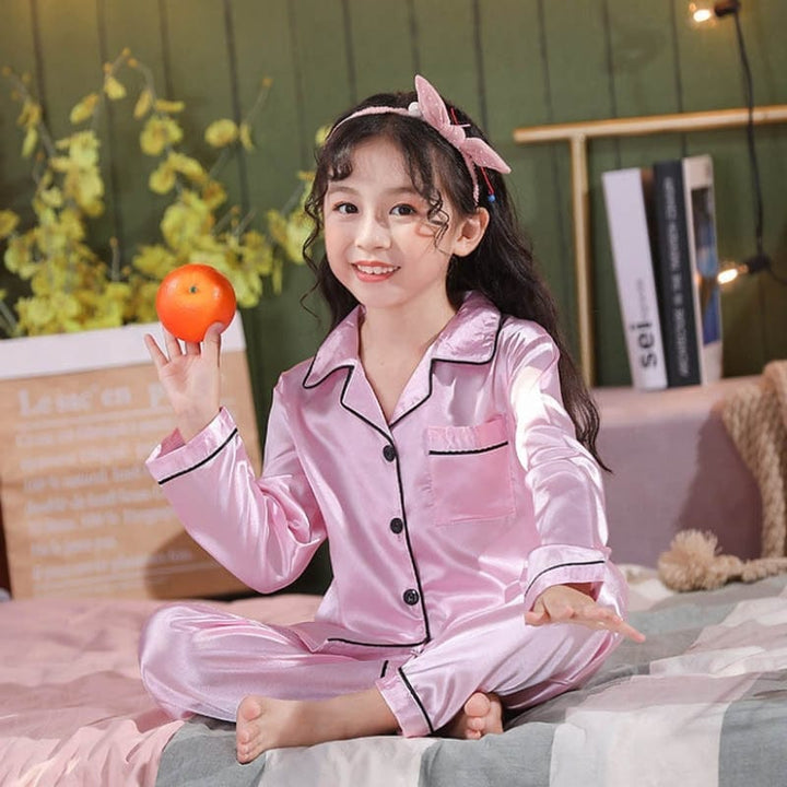 Silk Pajama Sets Sleepwear Pants Tops Sets for Kids BENNYS 