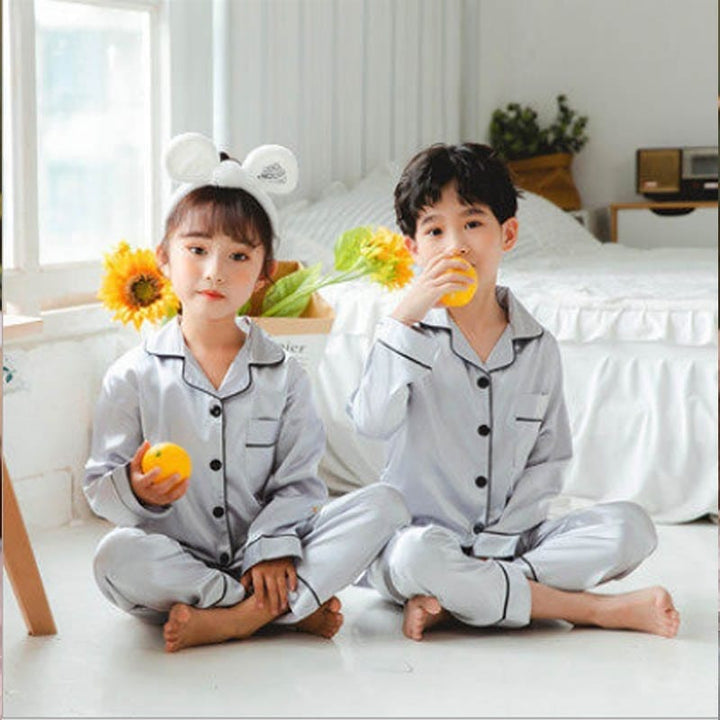 Silk Pajama Sets Sleepwear Pants Tops Sets for Kids BENNYS 