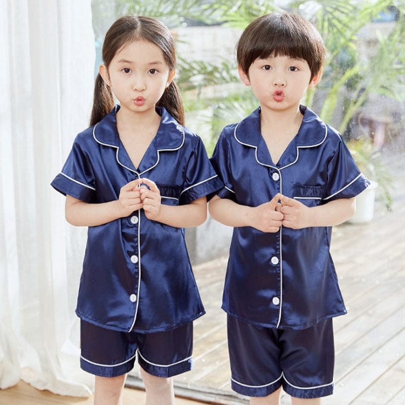 Silk Pajama Sets Sleepwear Pants Tops Sets for Kids BENNYS 