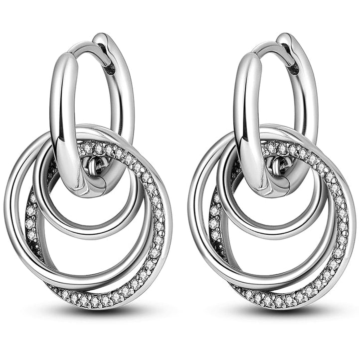 Silver Earrings Real 925 Sterling Silver Round Hoop Earrings for Women BENNYS 