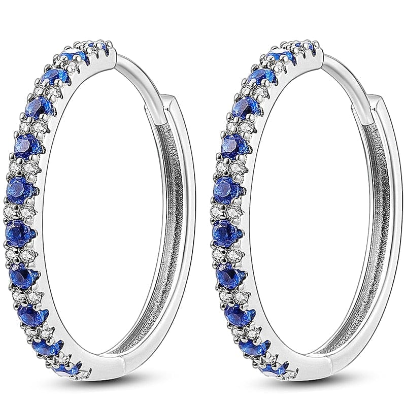 Silver Earrings Real 925 Sterling Silver Round Hoop Earrings for Women BENNYS 