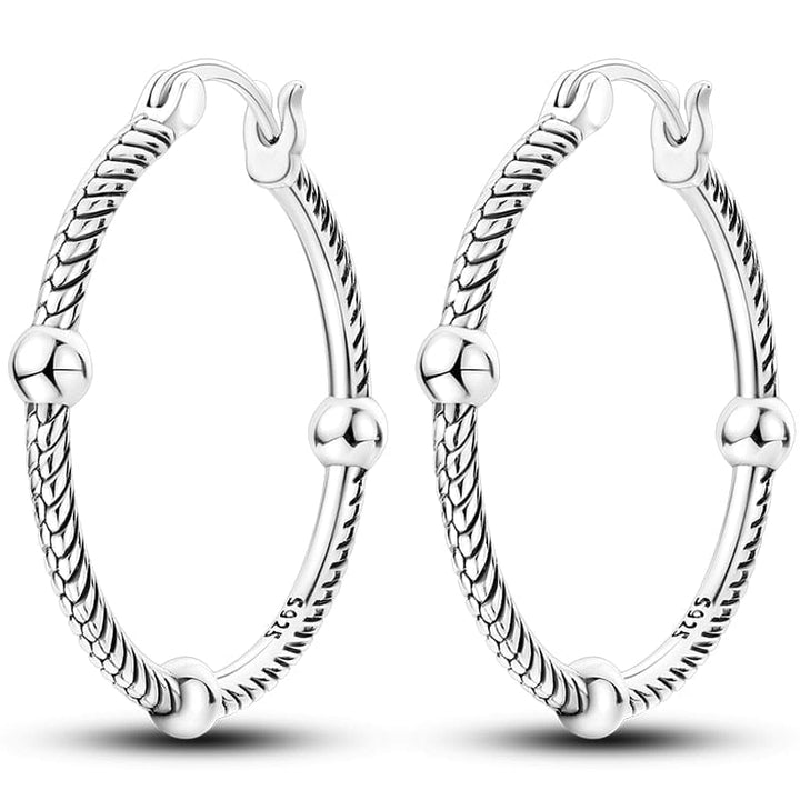 Silver Earrings Real 925 Sterling Silver Round Hoop Earrings for Women BENNYS 