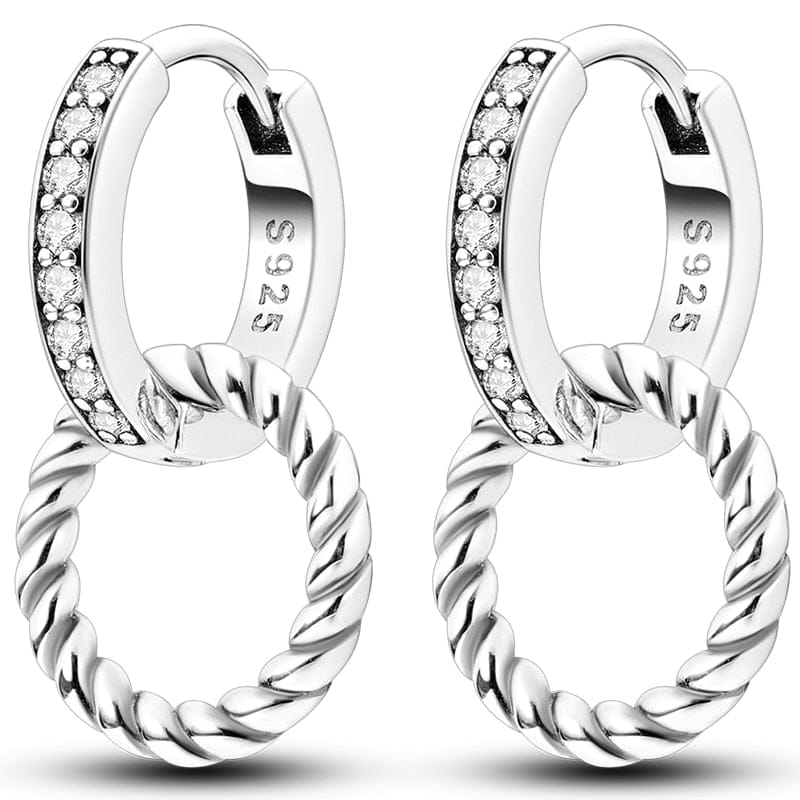 Silver Earrings Real 925 Sterling Silver Round Hoop Earrings for Women BENNYS 