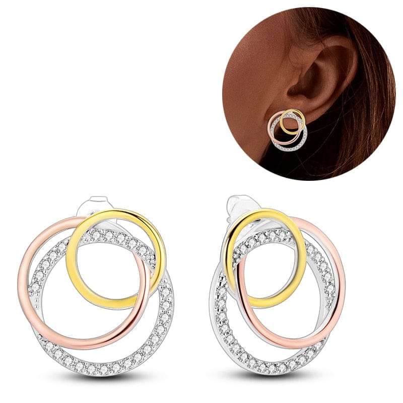 Silver Earrings Real 925 Sterling Silver Round Hoop Earrings for Women BENNYS 