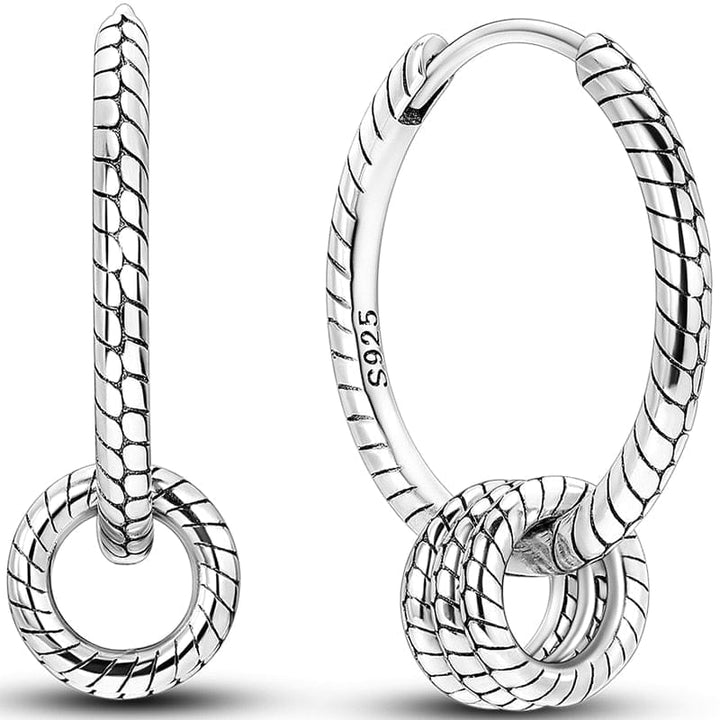 Silver Earrings Real 925 Sterling Silver Round Hoop Earrings for Women BENNYS 