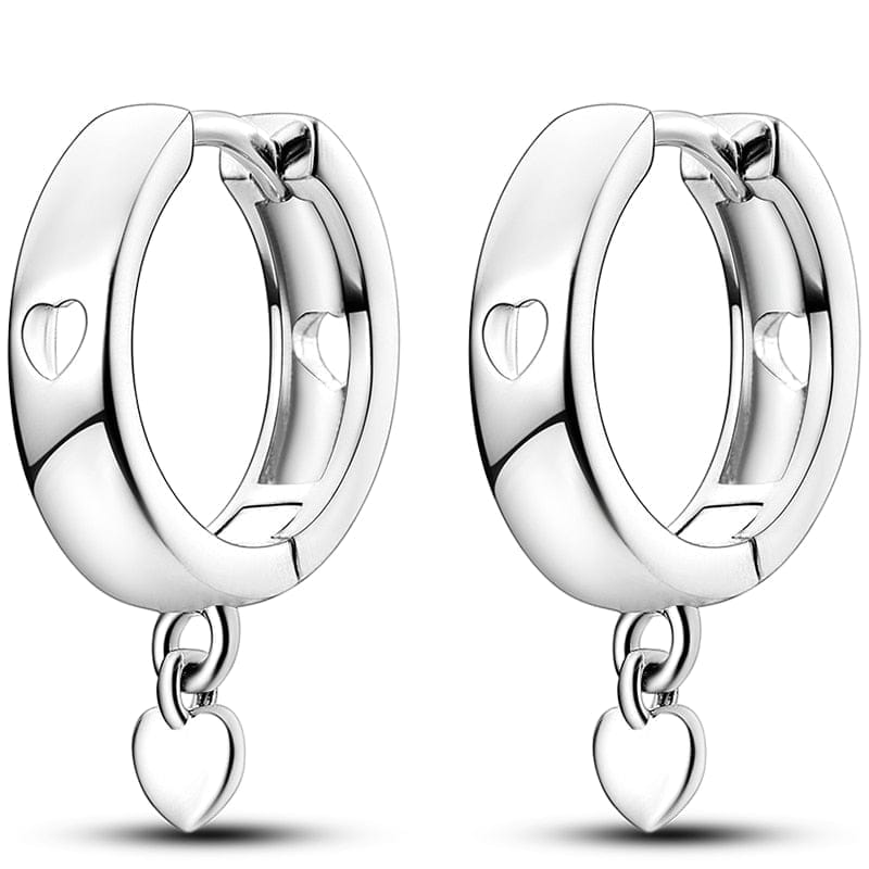 Silver Earrings Real 925 Sterling Silver Round Hoop Earrings for Women BENNYS 