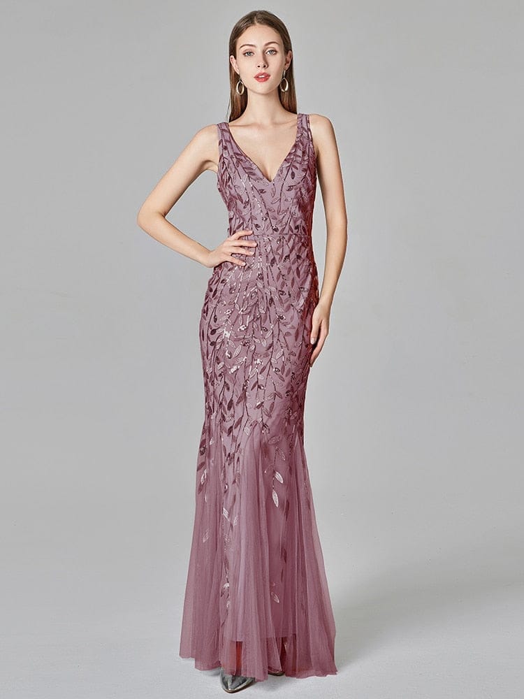 PlSize Elegant Evening Dresses Long Floor-Length Straight Full