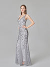 Silver Gray Elegant Fashion Evening Dresses BENNYS 
