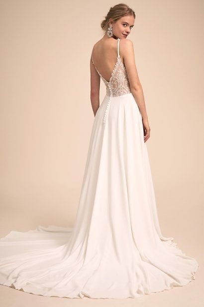 Simple Charming V-neck Neckline Wedding Dress BENNYS 