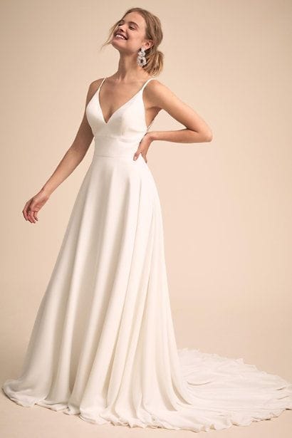 Simple Charming V-neck Neckline Wedding Dress BENNYS 