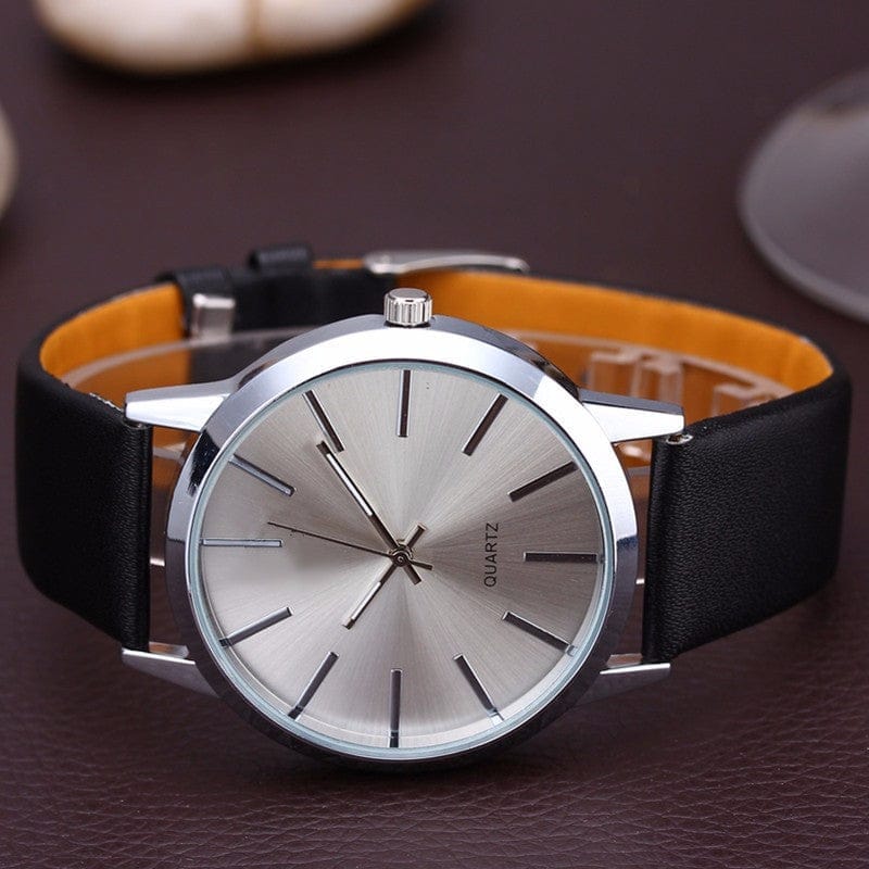 Mens simple leather best sale watch