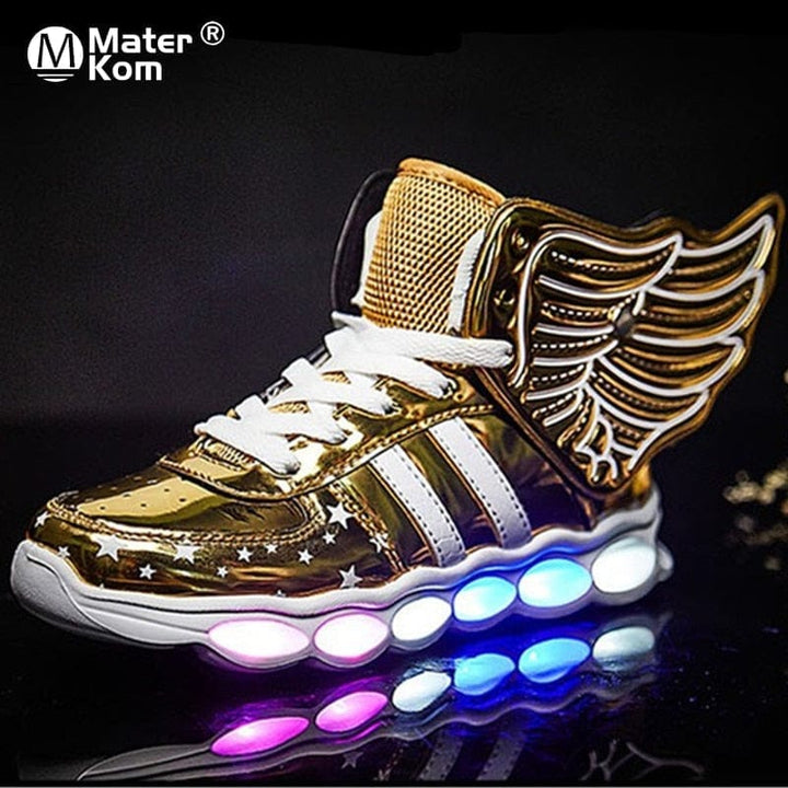 Size 25-37 Children USB Charge Luminous Sneakers For Boys & Girls BENNYS 