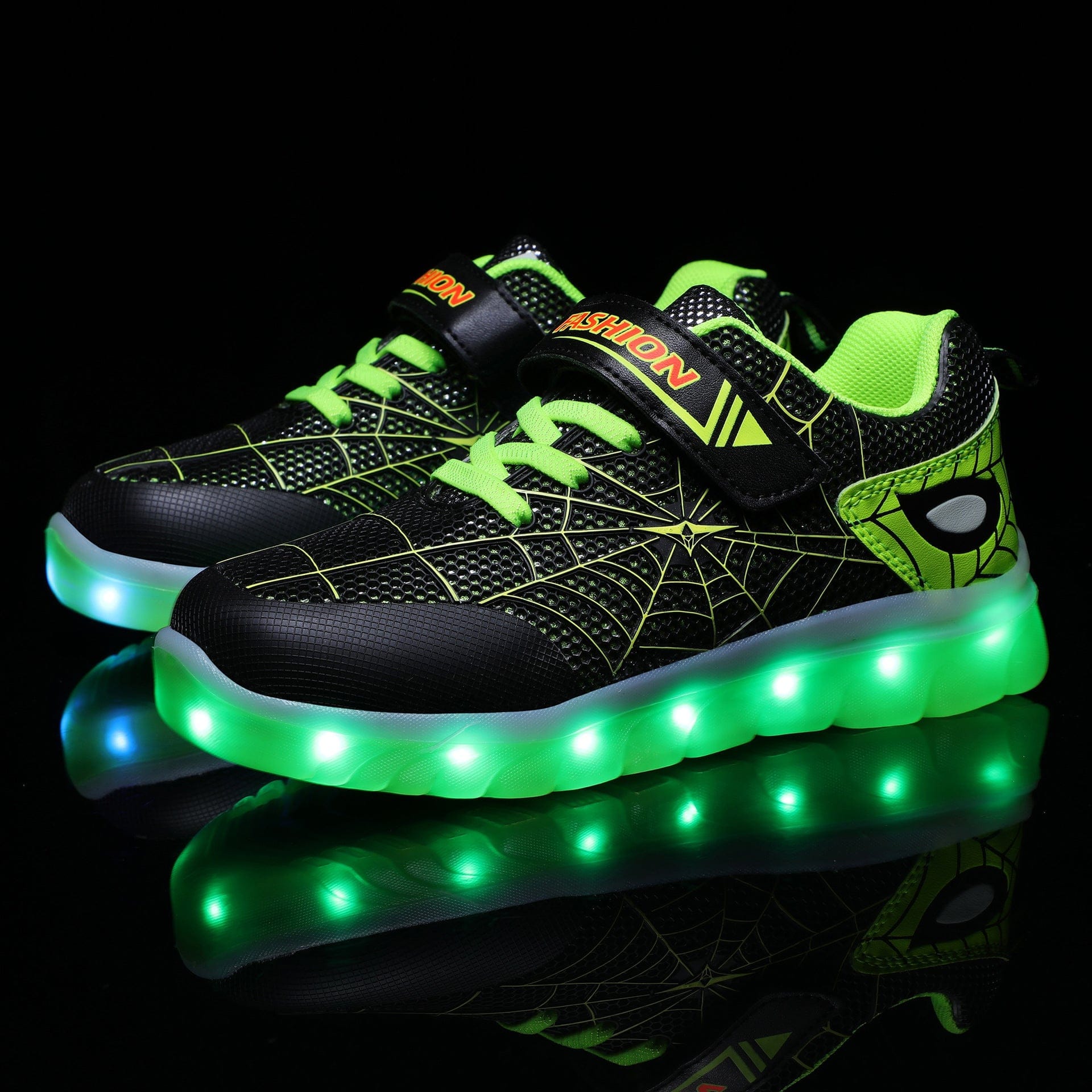 Size 26-37 Kids Led USB Recharge Glowing Shoes Children's Hook Loop BENNYS 