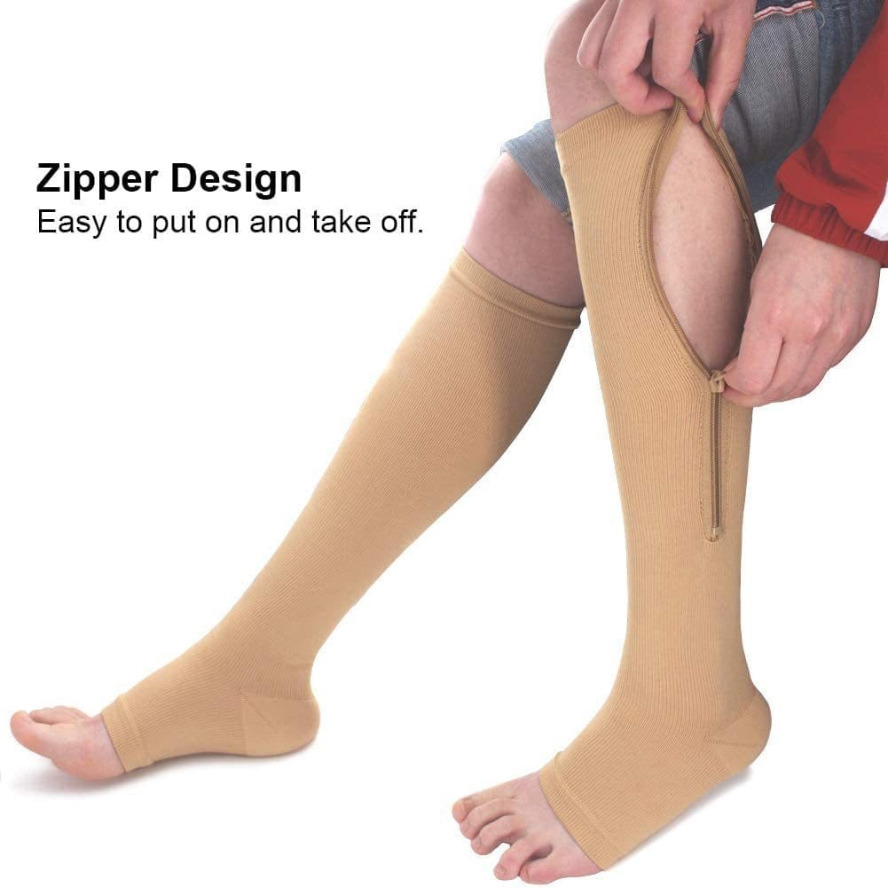 Skin Color Sports Compression Zipper Socks BENNYS 