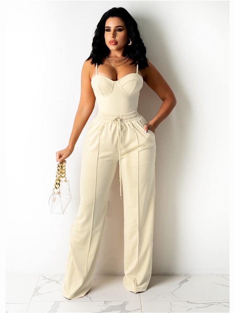 Sleeveless Crop Tops High Waist Wide Leg Pants BENNYS 