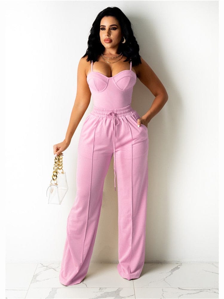 Sleeveless Crop Tops High Waist Wide Leg Pants BENNYS 