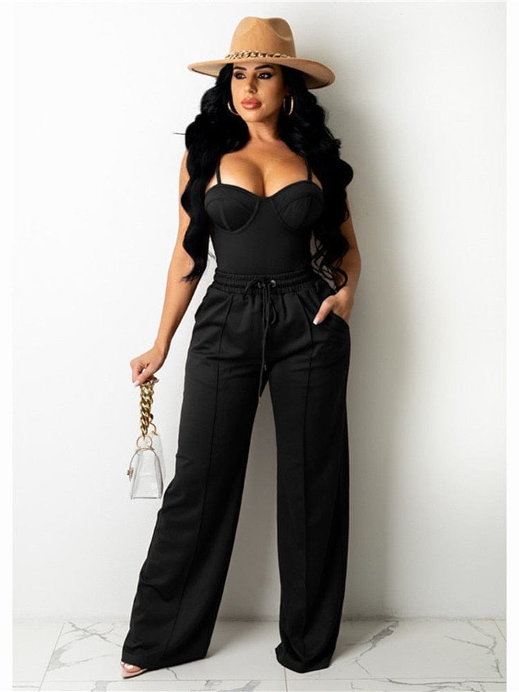 Sleeveless Crop Tops High Waist Wide Leg Pants BENNYS 