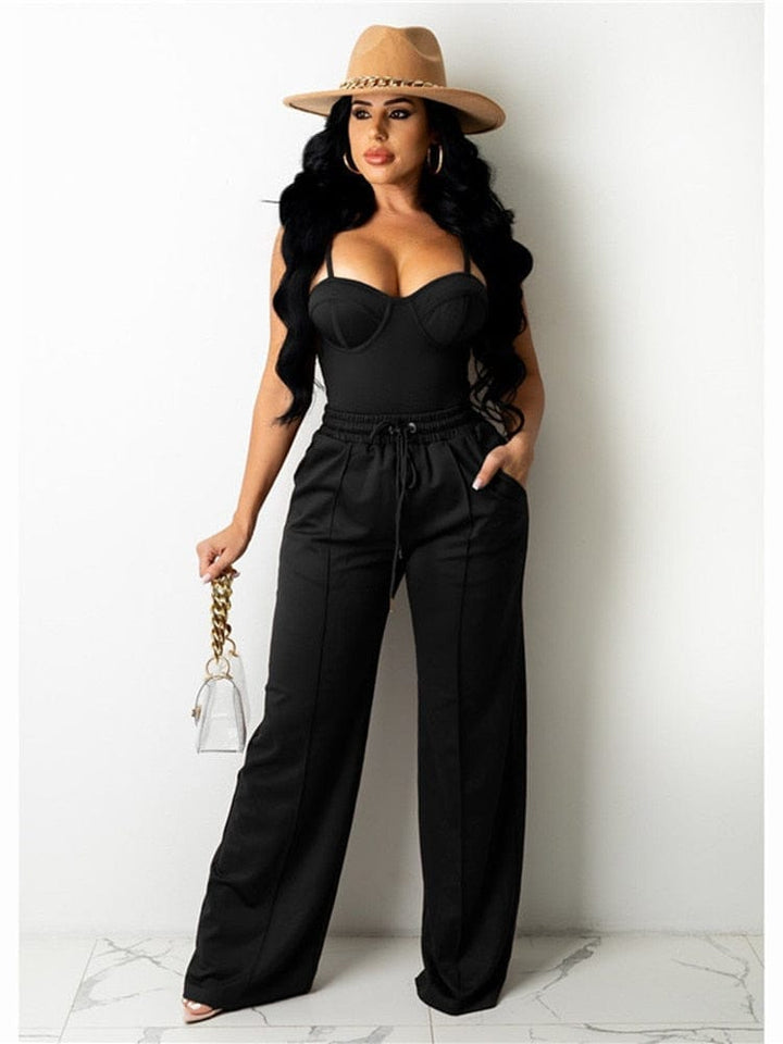 Sleeveless Crop Tops High Waist Wide Leg Pants BENNYS 