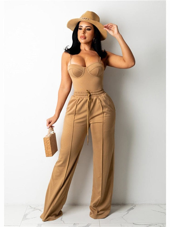 Sleeveless Crop Tops High Waist Wide Leg Pants BENNYS 