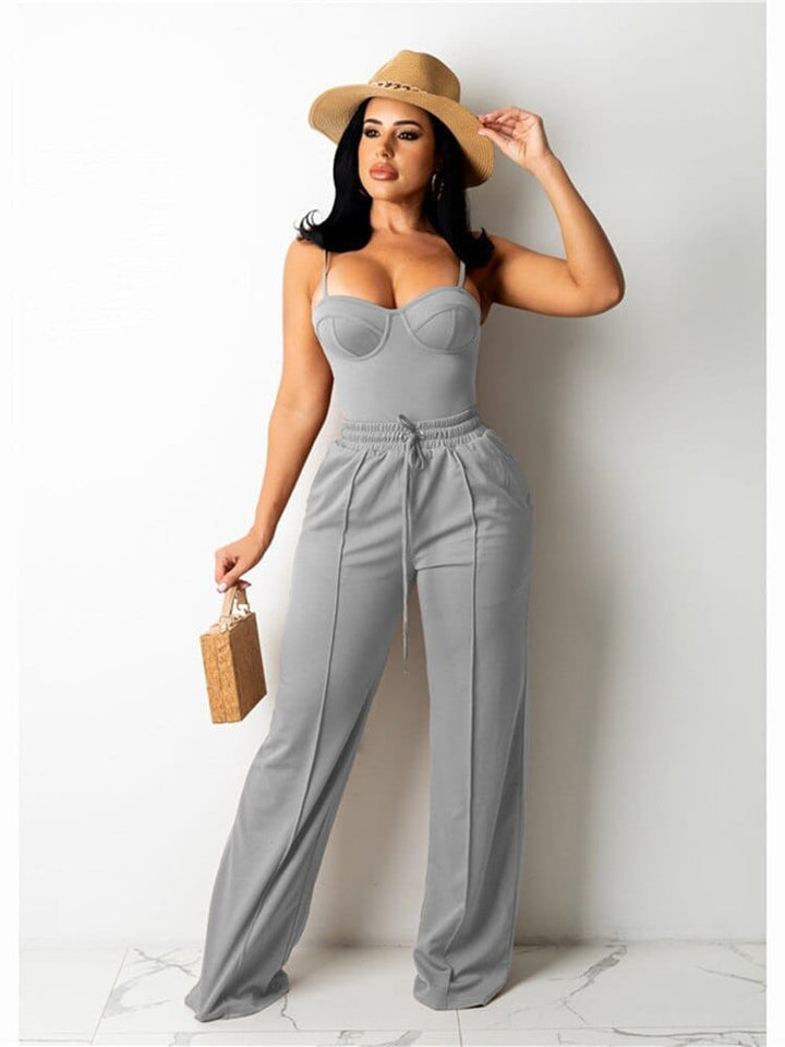 Sleeveless Crop Tops High Waist Wide Leg Pants BENNYS 