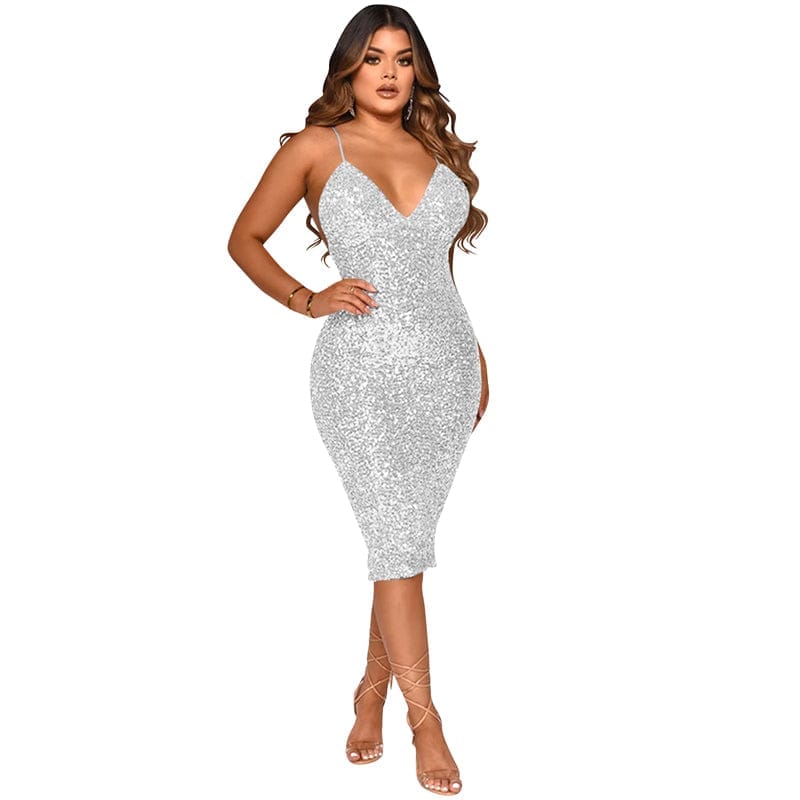 Sleeveless Party Dress Crystal Beaded Sequin Dress BENNYS 