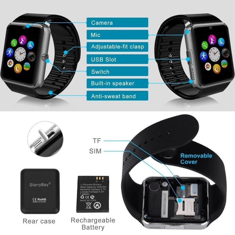 Smart Watch GT08  With Bluetooth Connectivity For Android Phone BENNYS 