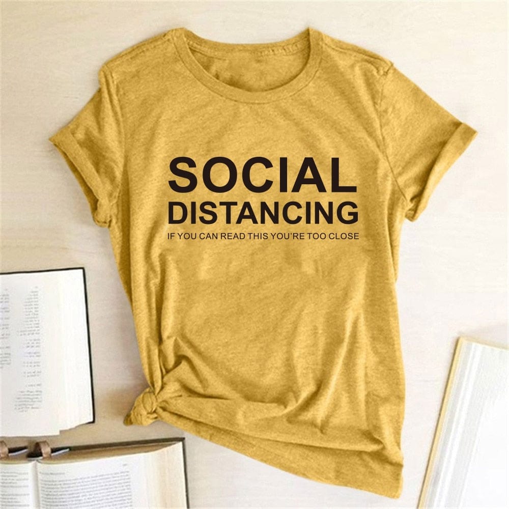 Social Distancing Women's T-shirt Short Sleeve Summer Tops BENNYS 