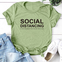 Social Distancing Women's T-shirt Short Sleeve Summer Tops BENNYS 