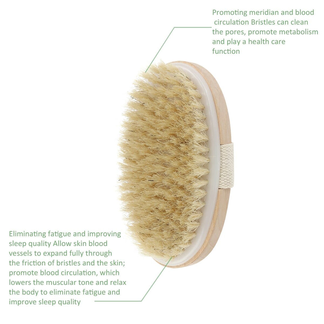 Soft Natural Bristle Wooden Bath Shower Bristle Brush SPA Body Brushes BENNYS 