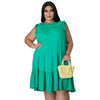 Solid Casual Plus Size Dresses for Women 2022 Summer Sleeveless Midi Dress BENNYS 