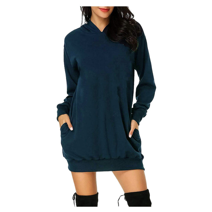 Solid Color Hat Dress Sweater Loose Feature Long Sleeves BENNYS 