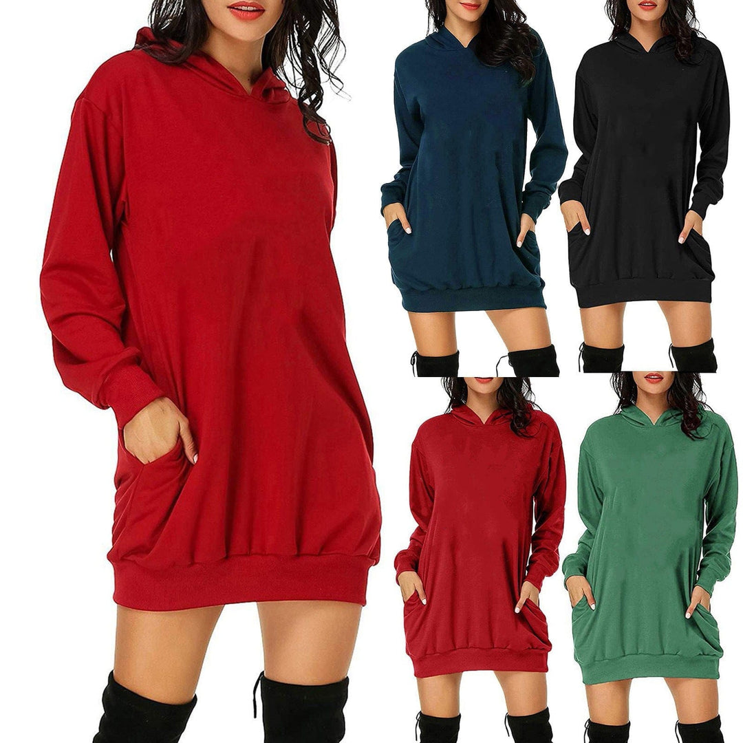 Solid Color Hat Dress Sweater Loose Feature Long Sleeves BENNYS 