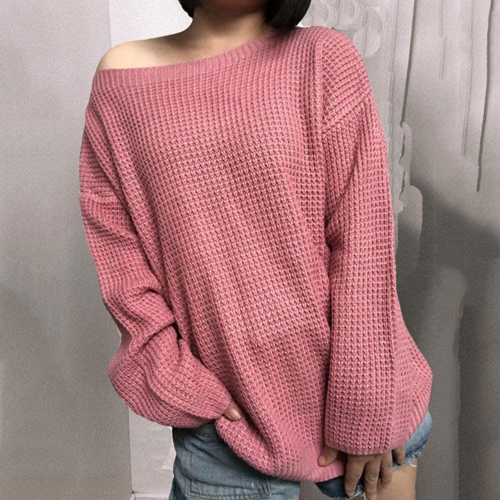 Solid Color Low Neck Sweater For Women BENNYS 