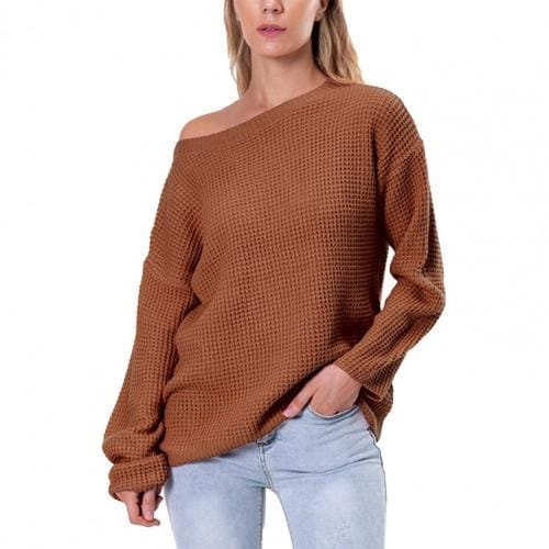 Solid Color Low Neck Sweater For Women BENNYS 