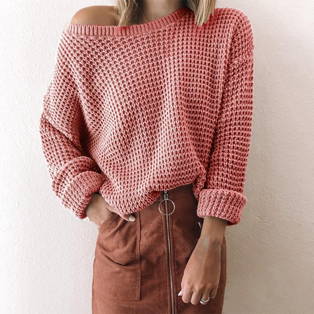 Solid Color Low Neck Sweater For Women BENNYS 