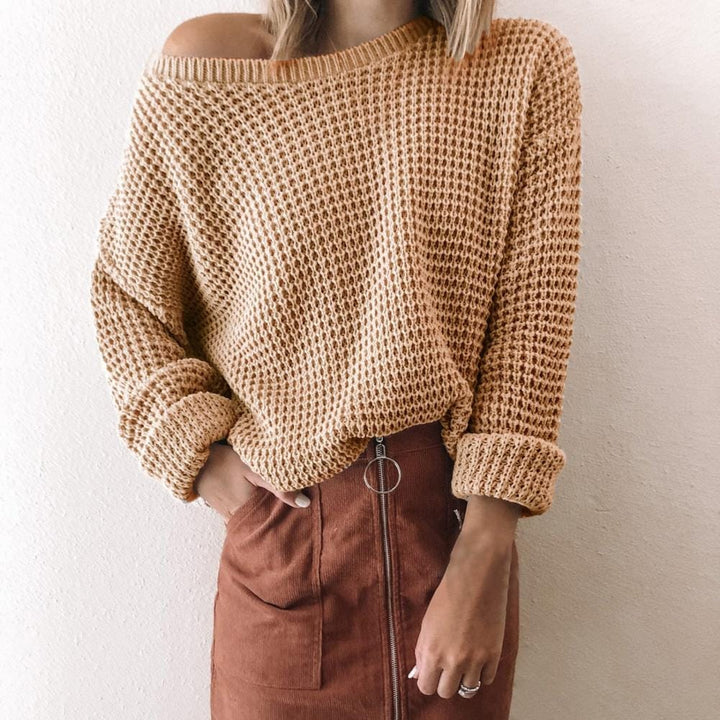 Solid Color Low Neck Sweater For Women BENNYS 