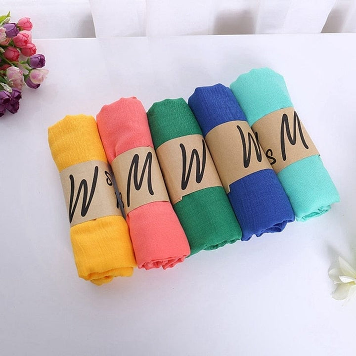 Solid Color Scarf For Women Breathable Cotton Head Scarves BENNYS 