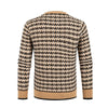 Solid Plaid Pullover Round Neck Sweater Top For Men BENNYS 