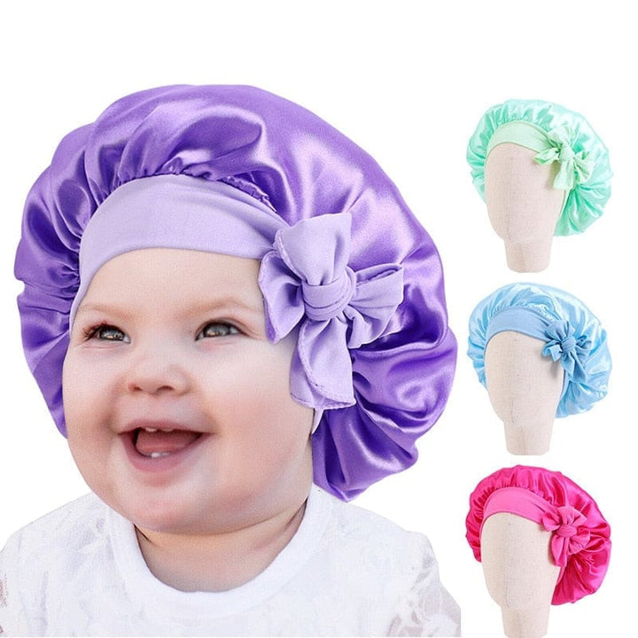 Solid Satin Silk Bonnet Baby Night Sleep Cap Beanies BENNYS 