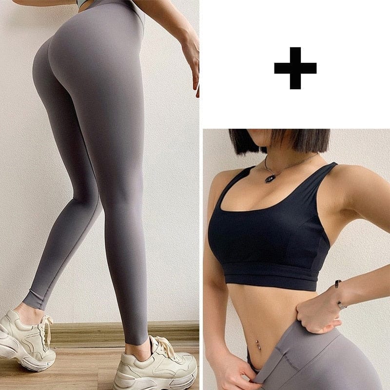 Nasmodo Gym Sets for Women Workout Track Suit for Women High Waist Leggings  for Gym Fitness Gym Yoga Sports