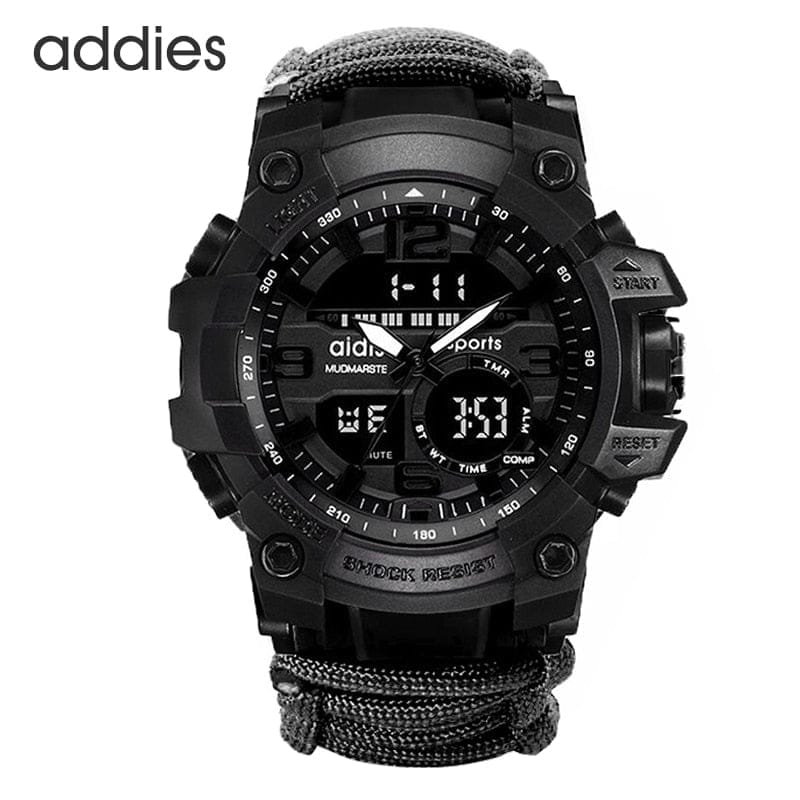 Sports Men's watch 50m Compass Multifunction Military Wristwatches LCD Digital Stopwatch BENNYS 