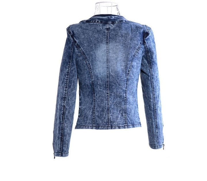 Spot stretch denim jacket rhinestone sequins retro short coat denim jacket denim jacket BENNYS 