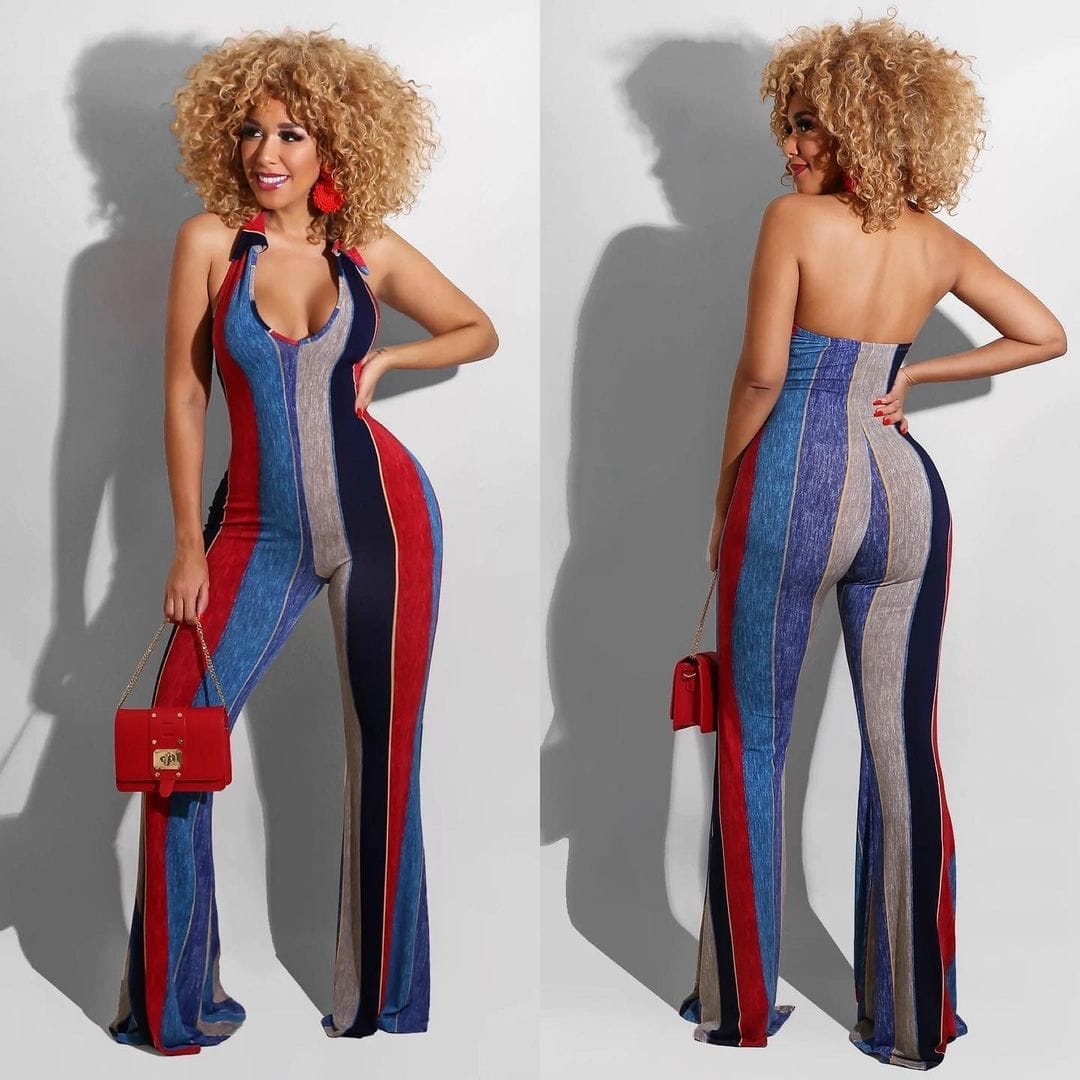 Stand-Alone Slim-Fit Printed Jumpsuit Flared Pants BENNYS 